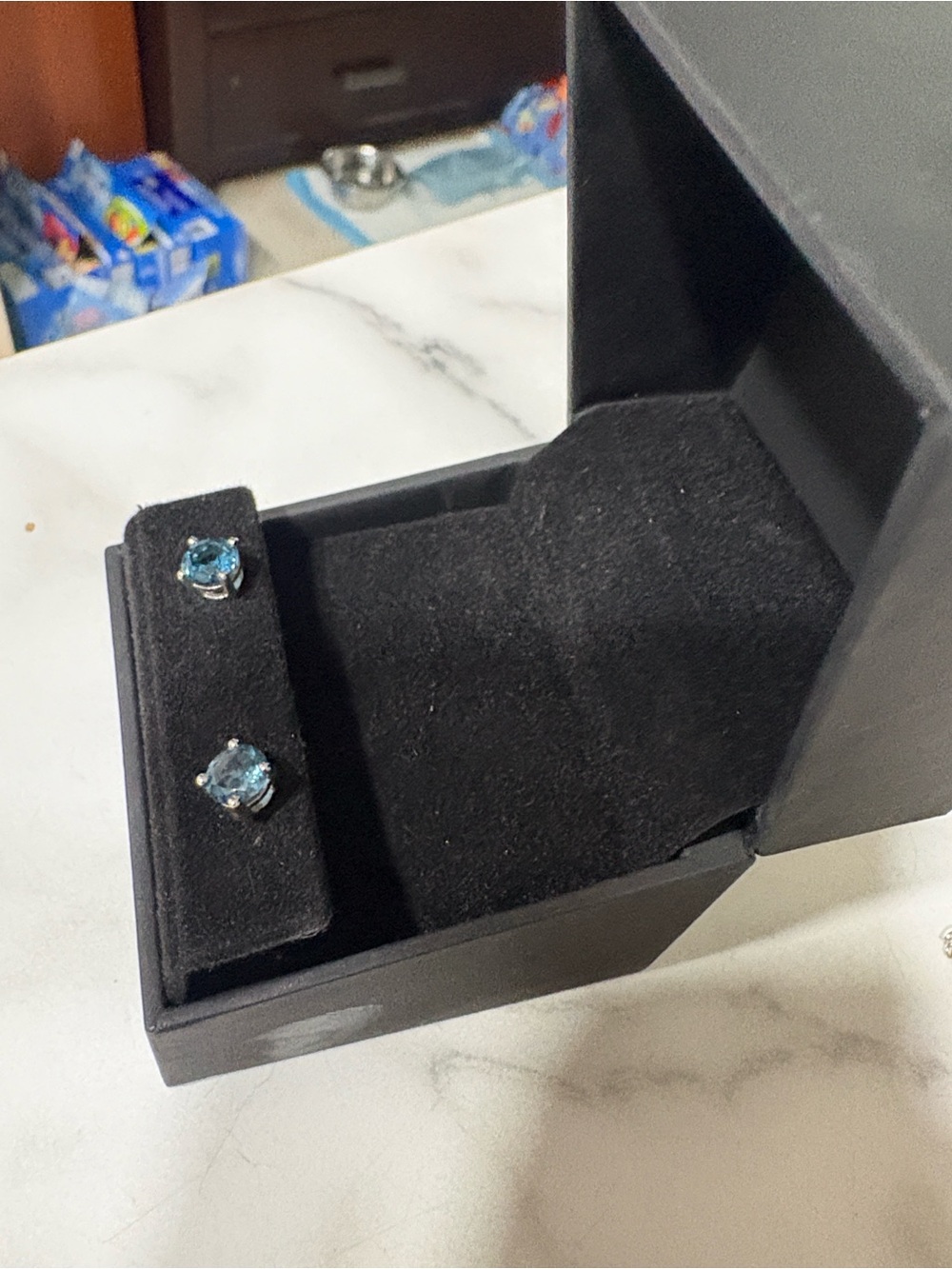 925 new Genuine Topaz Earrings - Picture 3 of 6